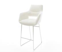 DELIFE Barstoel Yago-Flex Bouclé zacht Beige Sledeonderstel roestvrij ...