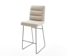 DELIFE Barstoel Pela-Flex Zachte Geweven stof Beige Sledeonderstel met...