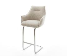 DELIFE Barstoel Alja-Flex Zachte Geweven stof Beige Vrijkantelframe pl...