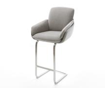 DELIFE Barstoel Luan-Flex Zachte stof met structuur Grijs Vrijkantelfr...