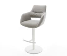 DELIFE Barstoel Yago-Flex Zachte stof met structuur Grijs Draaivoet in...