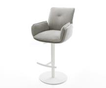 DELIFE Barstoel Nela-Flex Zachte stof met structuur Grijs Draaivoet in...