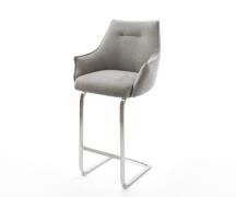 DELIFE Barstoel Alja-Flex Zachte stof met structuur Grijs Vrijkantelfr...