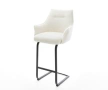 DELIFE Barstoel Alja-Flex Bouclé zacht Beige Vrijkantelframe plat meta...