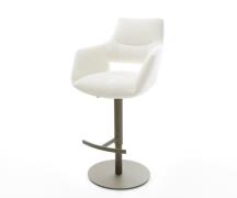 DELIFE Barstoel Yago-Flex Bouclé zacht Beige Draaivoet in hoogte verst...