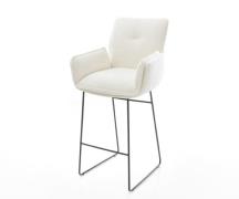 DELIFE Barstoel Nela-Flex Bouclé zacht Beige Sledeonderstel metaal zwa...