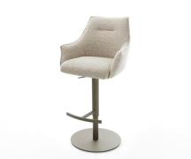 DELIFE Barstoel Alja-Flex Zachte Geweven stof Beige Draaivoet in hoogt...