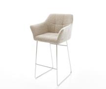 DELIFE Barstoel Yulo-Flex Zachte Geweven stof Beige Sledeonderstel roe...