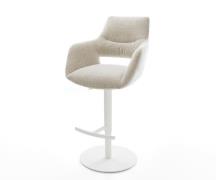 DELIFE Barstoel Yago-Flex Zachte Geweven stof Beige Draaivoet in hoogt...