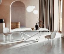 DELIFE Eetkamertafel Edge Boot 240x120 cm Keramiek Calacatta Luxe Wit-...