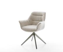 DELIFE Draaistoel Kaira-Flex geweven stof beige kruisframe breed grafi...