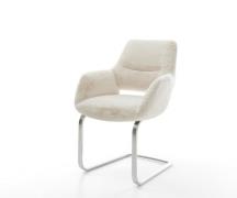 DELIFE Sledemodel Yago-Flex met armleuning pluchen crème-wit sledemode...