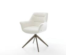 DELIFE Draaistoel Kaira-Flex bouclé zacht beige kruisframe breed afwer...