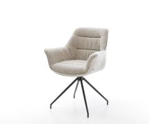 DELIFE Eetkamerstoel Kaira-Flex geweven stof beige kruisframe conisch ...