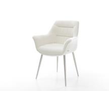 DELIFE Eetkamerstoel Kaira-Flex bouclé zacht beige 4-poot conisch roes...