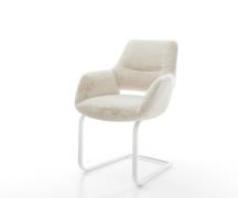 DELIFE Sledemodel Yago-Flex met armleuning pluchen crème-wit sledemode...