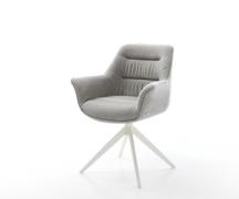 DELIFE Draaistoel Kaira-Flex zachte stof met structuur grijs kruisfram...