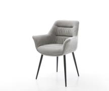 DELIFE Eetkamerstoel Kaira-Flex zachte stof met structuur grijs 4-poot...