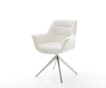 DELIFE Draaistoel Kaira-Flex bouclé zacht beige kruisframe breed roest...