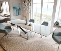 DELIFE Eettafel Edge 200-300x100 cm keramiek Onyx Champagne Spider pla...
