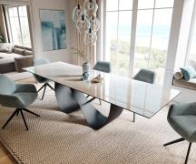 DELIFE Eettafel Edge 200-300x100 cm keramiek Onyx Champagne Infinity m...