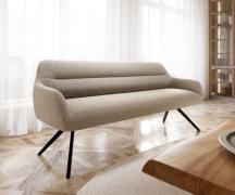 DELIFE Eetkamerbank Taya-Flex 200 cm bouclé mud hoekig kruisframe zwar...