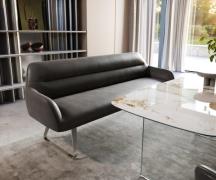 DELIFE Eetkamerbank Taya-Flex 200 cm microvelours anthraciet vintage p...