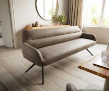 DELIFE Eetkamerbank Taya-Flex 200 cm microvelours taupe vintage hoekig...