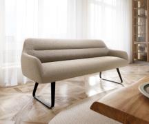DELIFE Eetkamerbank Taya-Flex 200 cm bouclé mud platte sledebasis zwar...