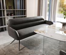 DELIFE Eetkamerbank Taya-Flex 200 cm microvelours anthraciet vintage h...