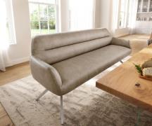 DELIFE Eetkamerbank Taya-Flex 200 cm microvelours beige vintage hoekig...