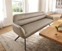 DELIFE Eetkamerbank Taya-Flex 200 cm microvelours beige vintage hoekig...
