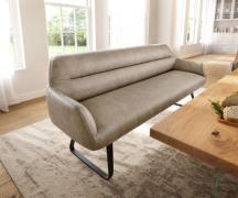 DELIFE Eetkamerbank Taya-Flex 200 cm microvelours beige vintage platte...