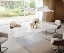 DELIFE Eetkamertafel Edge Boot 270x120 cm Keramiek Iris FMG Onice Grig...