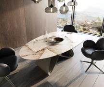 DELIFE Eettafel Edge Oval 220x120 keramiek  Iris FMG Patagonia Lappato...