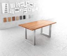 DELIFE Eettafel Edge 160x90cm acacia natuur roestvrijstaal breed Live-...