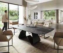 DELIFE Eettafel Edge Boot 260x120 cm Keramiek Laminam® Nero Greco Anth...