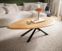 DELIFE Salontafel Edge Organisch 140x76 cm Eiken naturel Flow-Edge Sar...