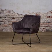 Velvet fauteuil Monte | Antraciet