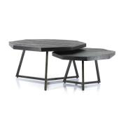 Salontafel set Octagon | Zwart