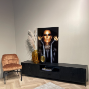 Zwart tv-meubel Kala | 220 cm