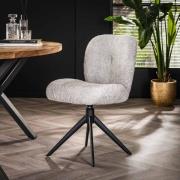 Stoel comfort draaibaar | Boucle zilverkleurig