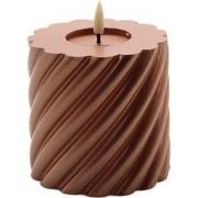 Mansion atmosphere swirl led kaars copper 10x10cm