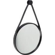 Fragix Triangle wandspiegel rond - Zwart - Metaal - Ø35cm - Industriee...