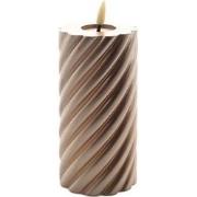 Mansion atmosphere swirl led kaars metallic champagne  15x7,5cm