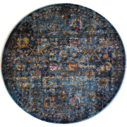 Tapijtenloods Picasso Sarough Vintage Rond Vloerkleed Blauw Laagpolig-...