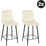 2x Barkruk Jax - Velvet Taupe (Set van 2)