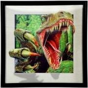 Decopatent® 3D Dinosaurus Schilderij - Wanddecoratie - Dino - Woonkame...