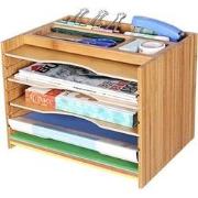 Decopatent® Brievenbakje bamboe - Brieven organizer - Sorteerbak briev...