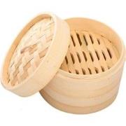 Decopatent® 3 Delig Stoommandje met deksel  - Ø18 Cm - Bamboe - Rijst ...